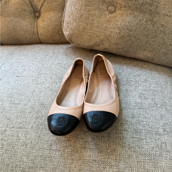 Tory Burch Beige and Black Flats - Picture 2 of 6